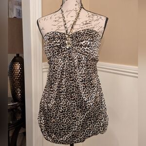 Ruby Rox Leopard Print Strapless Top